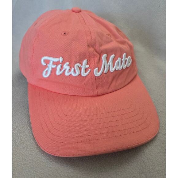 Embroidered First Mate Pink Hat Fishing Boating Lady Ponytail West Marine - Picture 2 of 7